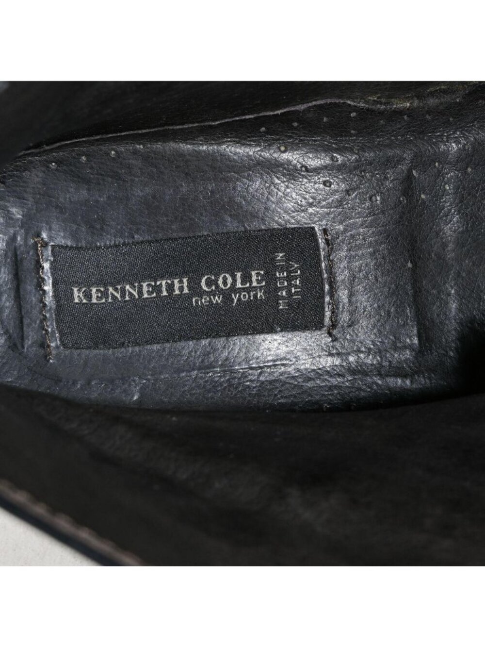 Vintage Kenneth Cole New York Black Leather Lace Up Chunky Ankle Boots Made in I - Picture 6 of 8